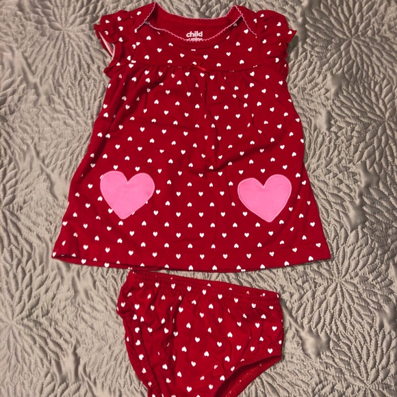Red cotton baby dress - Picture 3 of 4